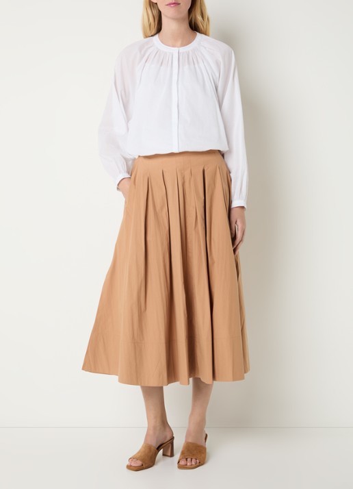 Josephine & Co Brooklynn blouse met stolpplooi en ballonmouw - voorkant 2 wit