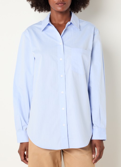 Josephine & Co Casa blouse met borstzak - detail 4 lichtblauw