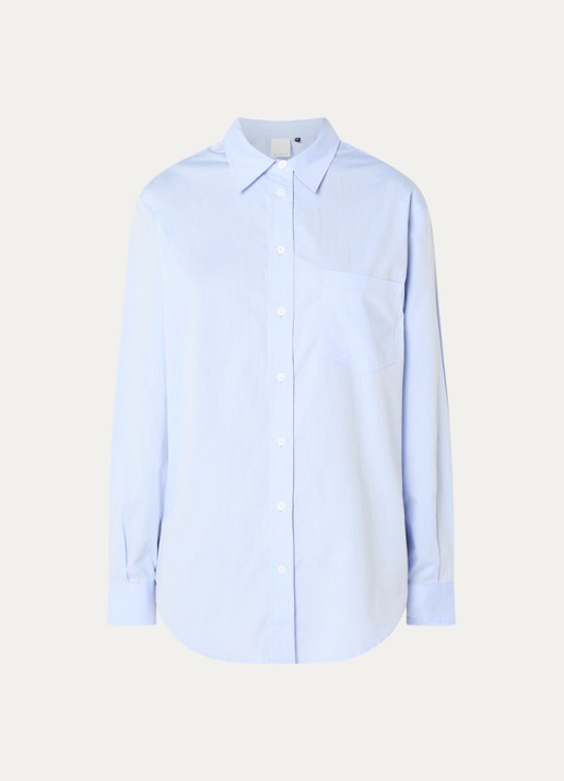 Josephine & Co Casa blouse met borstzak - voorkant 2 lichtblauw