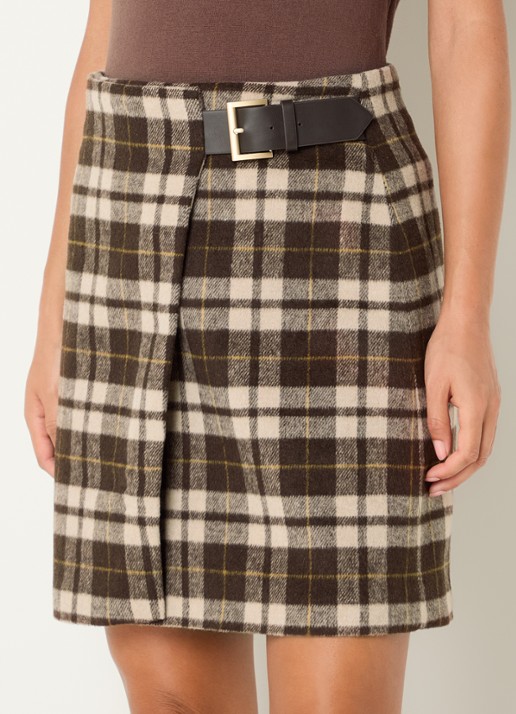 Josephine & Co Ceylin mini rok in wolblend met ruitdessin