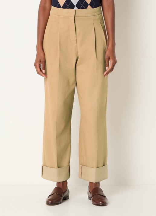 Josephine & Co Courtney high waist cropped loose fit chino met steekzakken