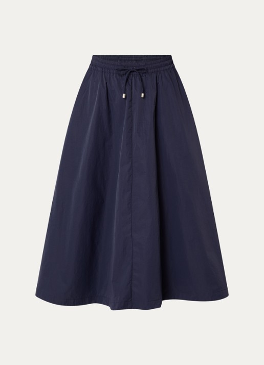 Josephine & Co Cullen midi rok met trekkoord - voorkant donkerblauw