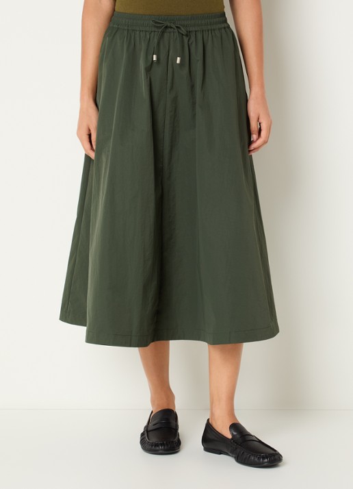 Josephine & Co Cullen midi rok met trekkoord - detail legergroen