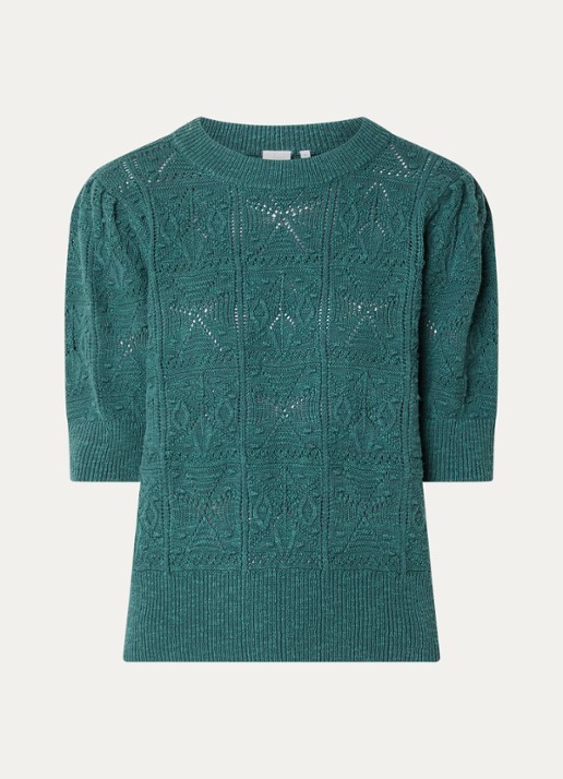 Josephine & Co Dieuwertje top met broderie - voorkant groen
