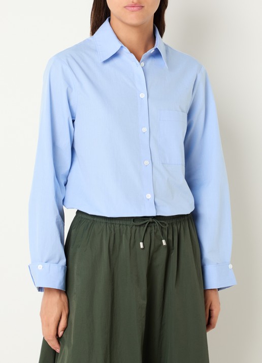 Josephine & Co Leon blouse met borstzak - detail 3 lichtblauw