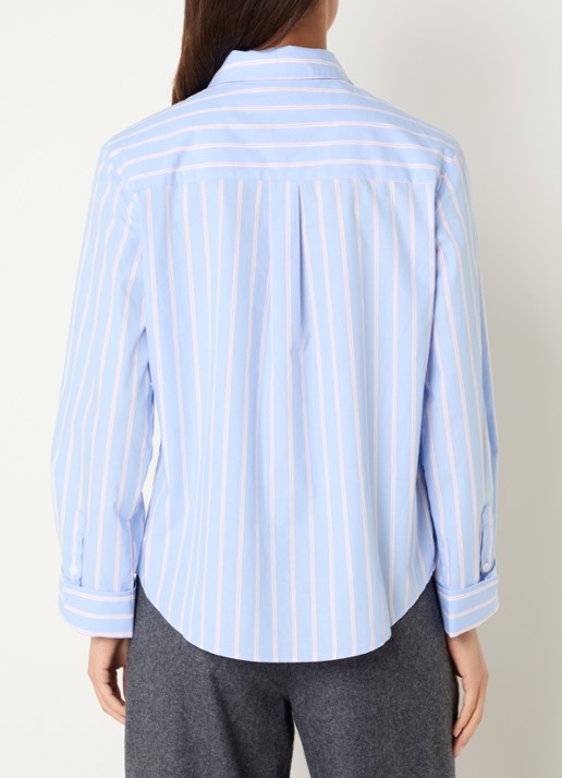 Josephine & Co Leon blouse met streepprint - achterkant 3 lichtblauw