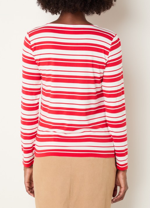 Josephine & Co Longsleeve met streepprint - achterkant rood