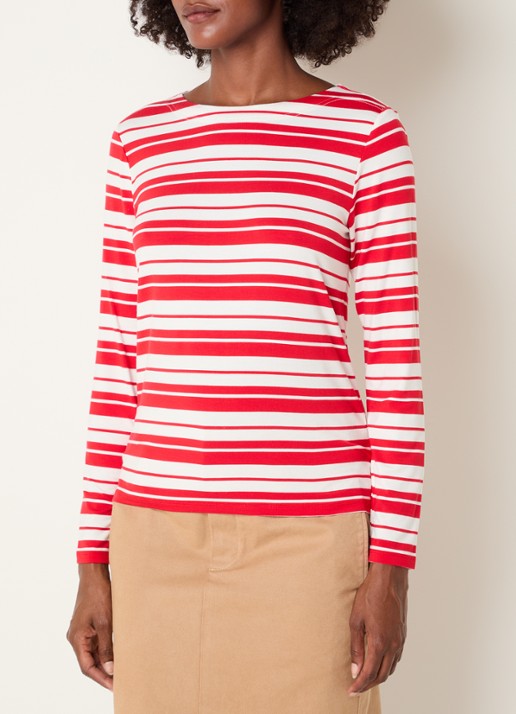 Josephine & Co Longsleeve met streepprint - detail 4 rood