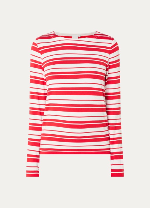 Josephine & Co Longsleeve met streepprint - voorkant 2 rood