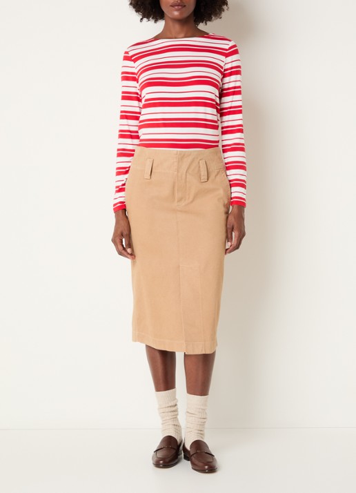 Josephine & Co Longsleeve met streepprint - voorkant 3 rood