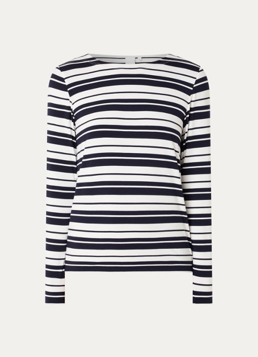 Josephine & Co Longsleeve met streepprint - voorkant 2 donkerblauw