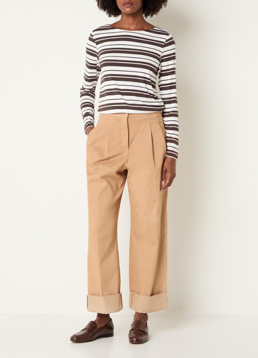 Josephine & Co Longsleeve met streepprint - voorkant 3 donkerbruin