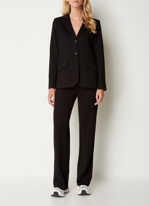 Josephine & Co Parker high waist straight fit pantalon van jersey - voorkant 2 zwart