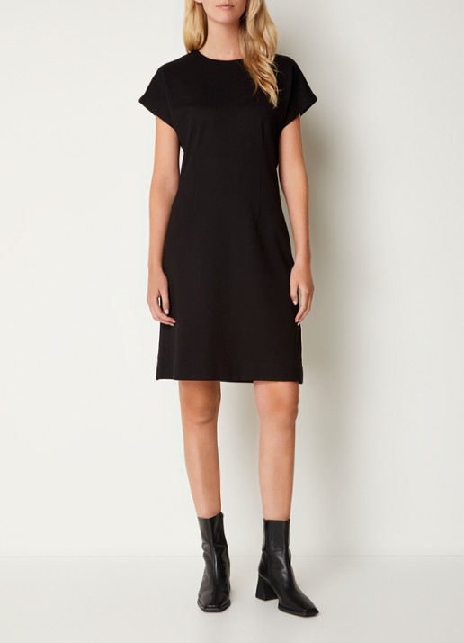 Josephine & Co Peggy mini jurk van jersey met ritsdetail - voorkant 2 zwart