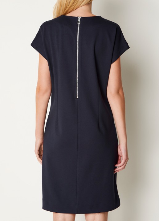 Josephine & Co Peggy mini jurk van jersey met ritsdetail - achterkant donkerblauw