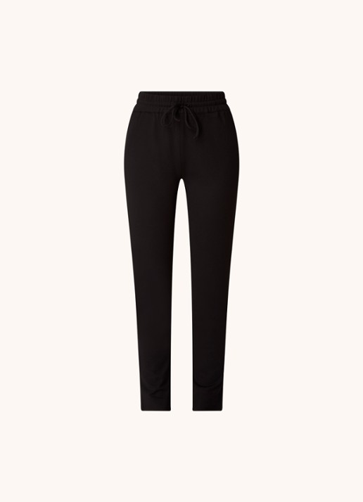Josephine & Co Perry mid waist slim fit cropped pantalon van jersey  - voorkant 3 zwart