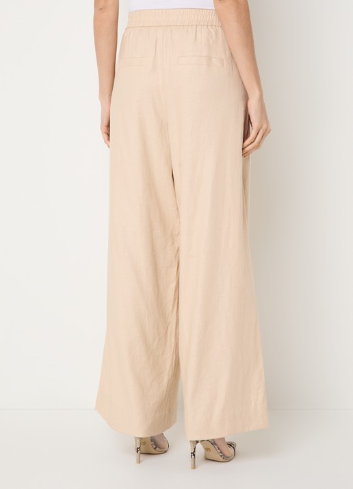 JOSH V Aries high waist loose fit pantalon met steekzakken - achterkant creme