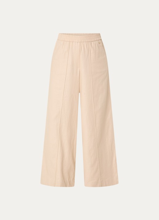 JOSH V Aries high waist loose fit pantalon met steekzakken - voorkant 3 creme