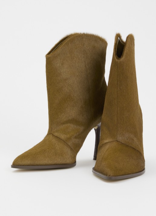 JOSH V Aurelia enkellaars van leer  - detail 3 donkerkhaki