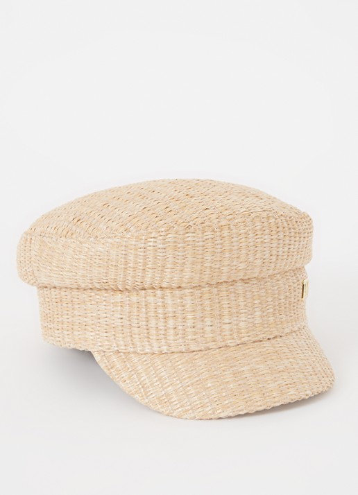 JOSH V Baker Boy pet van raffia - voorkant beige