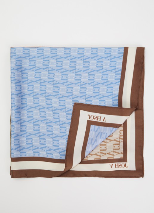 JOSH V Cadence sjaal met logoprint 45 x 45 cm