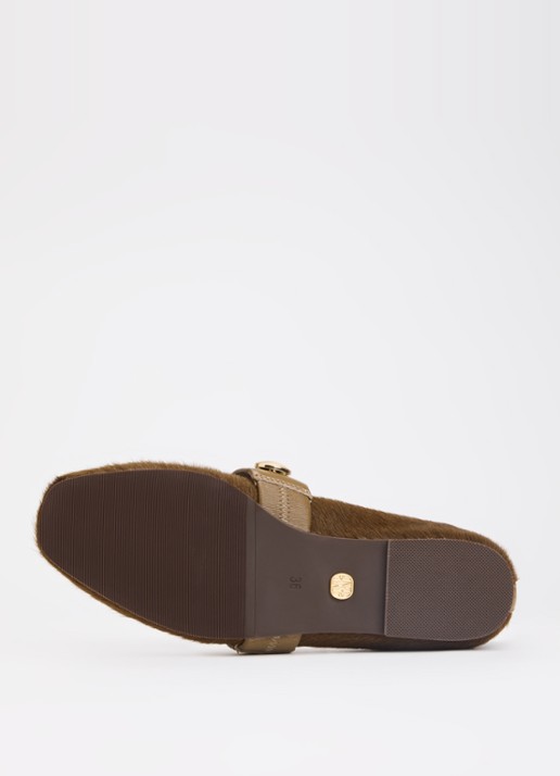 JOSH V Carlise ballerina van leer  - detail 3 donkerkhaki