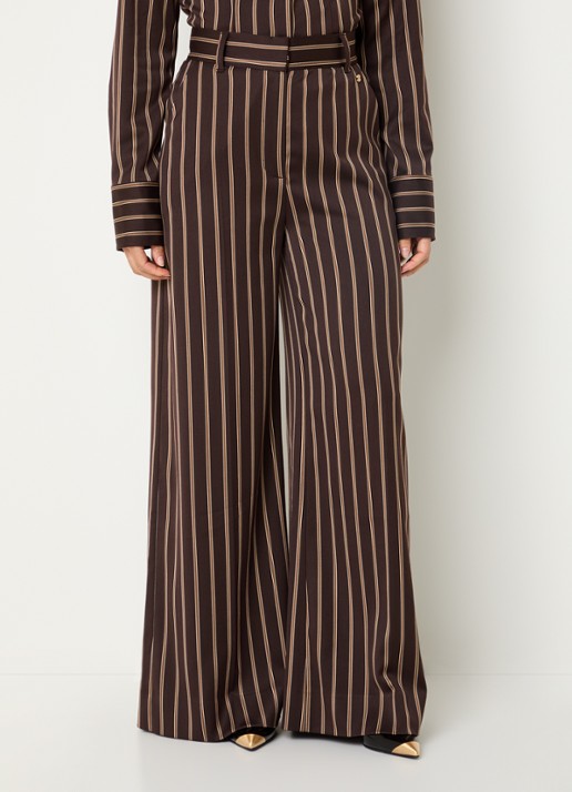 JOSH V Davey high waist wide fit pantalon met streepprint