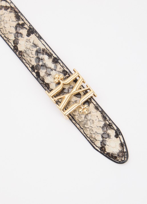 JOSH V Dorissa reversible riem met slangenprint en logo - detail 3 beige