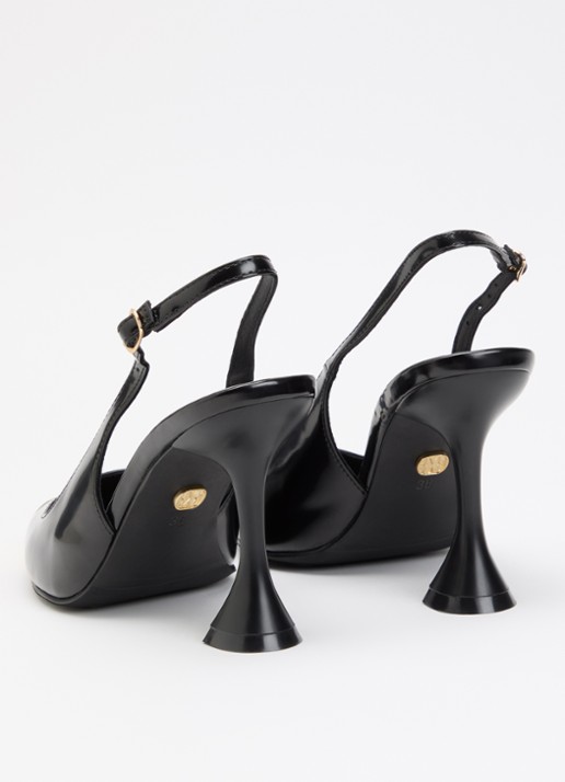 JOSH V Eleanna slingback met metallic details  - achterkant 5 zwart