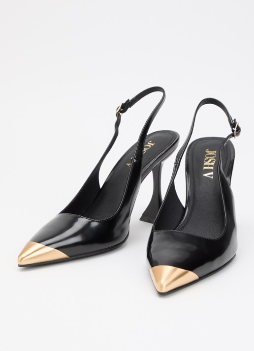 JOSH V Eleanna slingback met metallic details  - detail 2 zwart