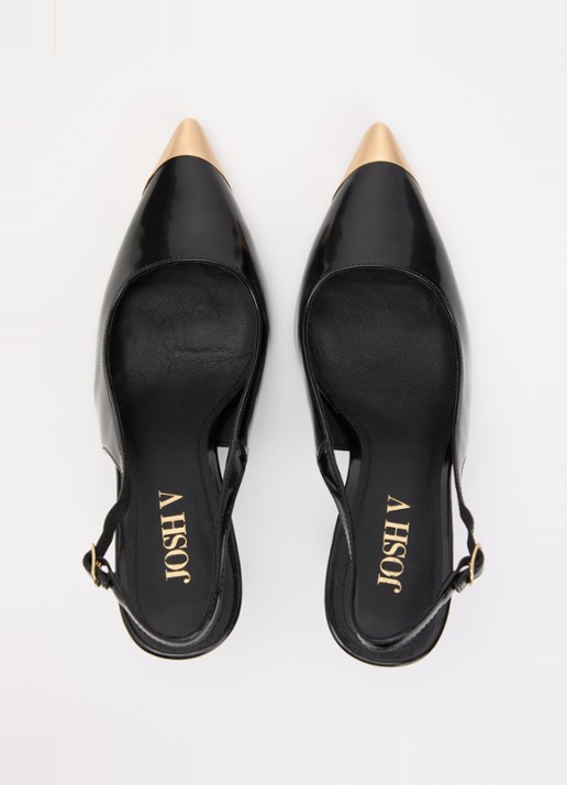 JOSH V Eleanna slingback met metallic details  - detail 3 zwart