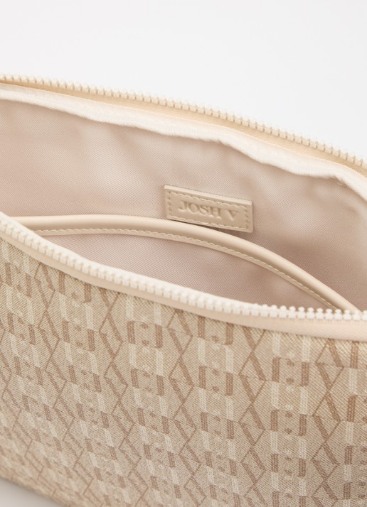 JOSH V Felicia laptophoes met logoprint 15 inch  - detail beige