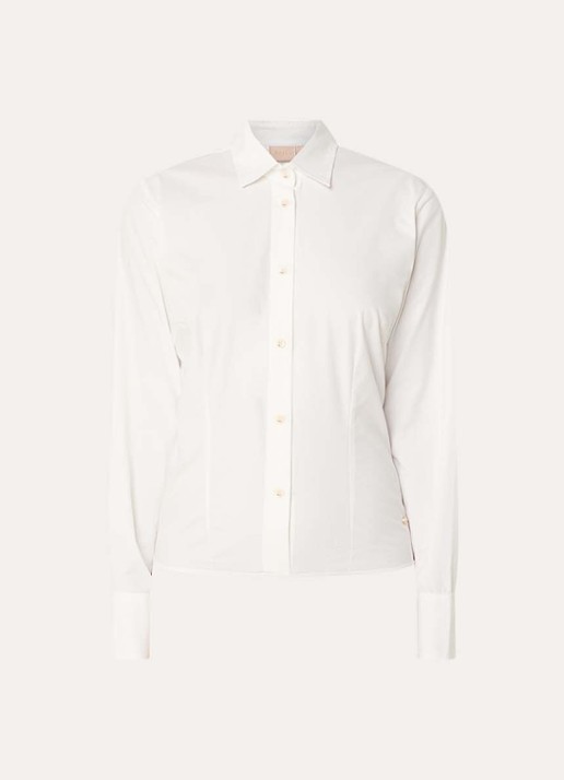 JOSH V Gael blouse met kraag - voorkant gebroken wit