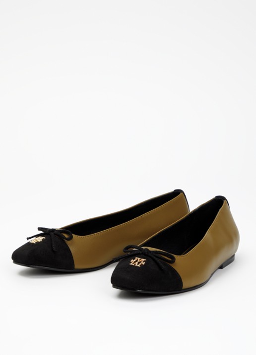 JOSH V Grace ballerina met logo - detail mosgroen