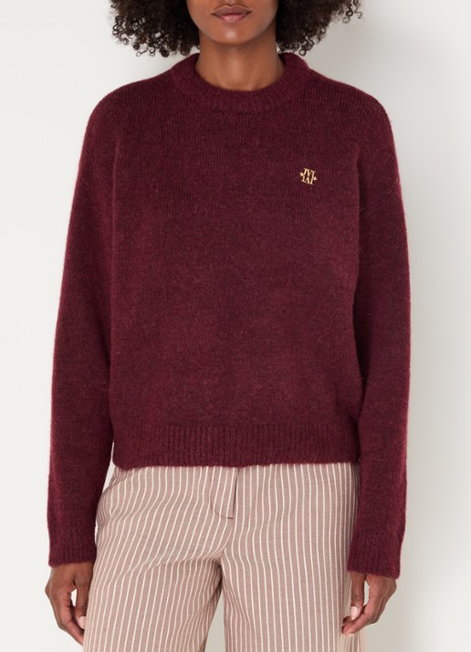 JOSH V Ize fijngebreide trui in alpaca wolblend