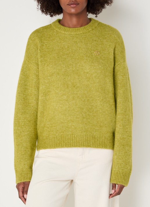 JOSH V Ize fijngebreide trui in alpaca wolblend