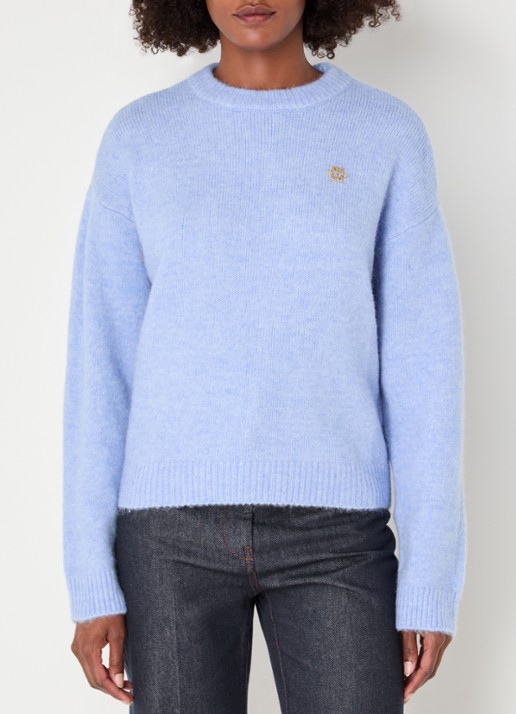 JOSH V Ize fijngebreide trui in alpaca wolblend
