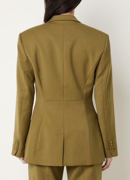JOSH V Kanan getailleerde blazer met schoudervulling  - achterkant 4 mosgroen