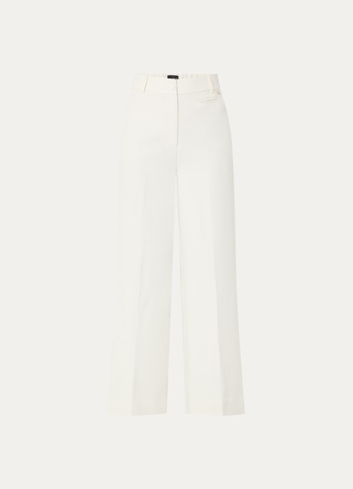 JOSH V Kate high waist wide fit pantalon met steekzakken - voorkant gebroken wit