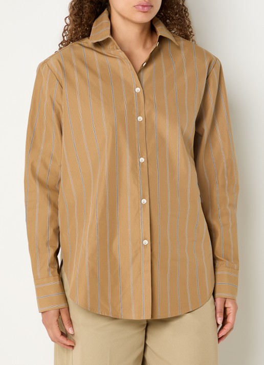 JOSH V Kolly blouse met streepprint en schoudervulling