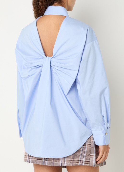 JOSH V Lauri oversized blouse met rugdecolleté