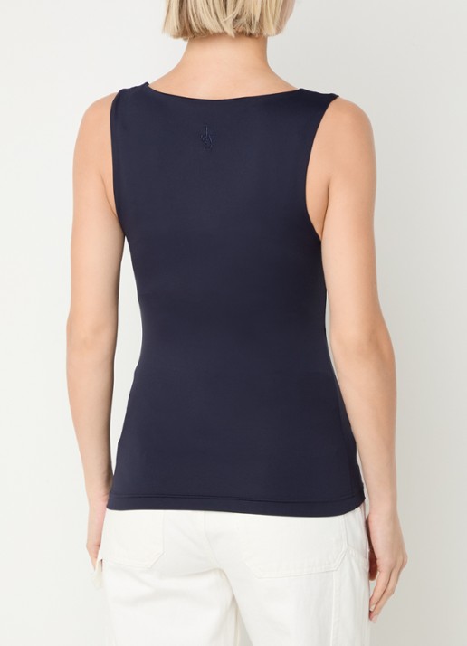 JOSH V Linde tanktop met rechthoekige hals - achterkant donkerblauw