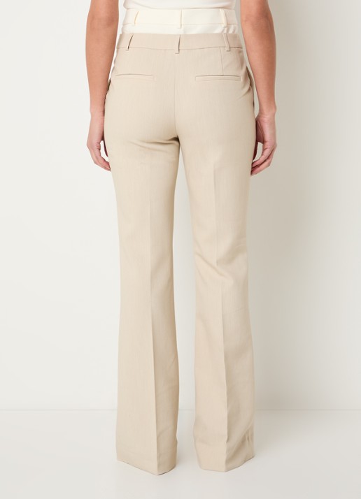JOSH V Liora high waist flared fit pantalon met steekzakken - achterkant beige