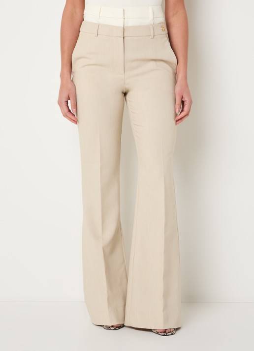 JOSH V Liora high waist flared fit pantalon met steekzakken