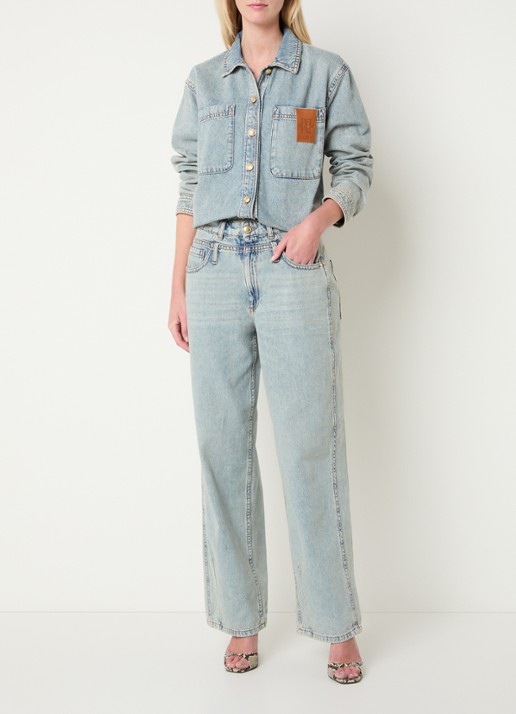 JOSH V Louella mid waist straight leg jeans met lichte wassing - voorkant 5 indigo