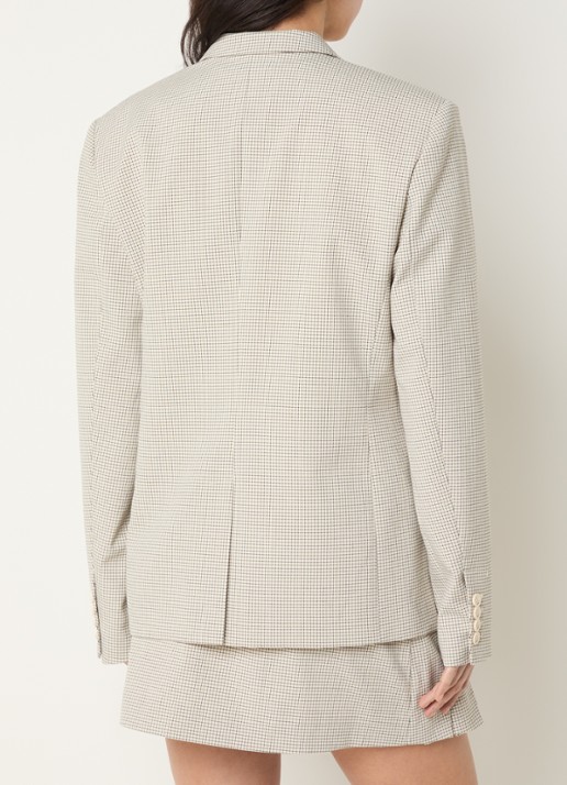 JOSH V Nick oversized blazer met ruitdessin - achterkant beige