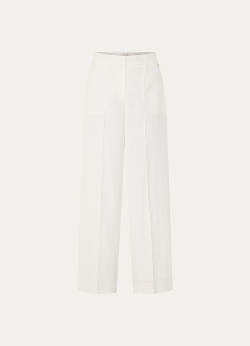 JOSH V Rhys high waist wide fit pantalon met steekzakken - voorkant 2 gebroken wit