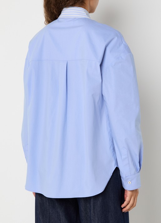 JOSH V Romulo blouse met borstzak - achterkant lichtblauw