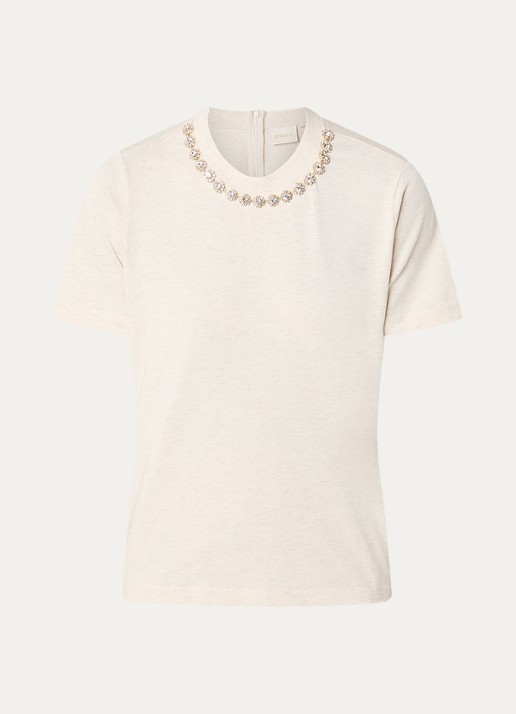 JOSH V Rosina T-shirt met strass - voorkant 2 creme