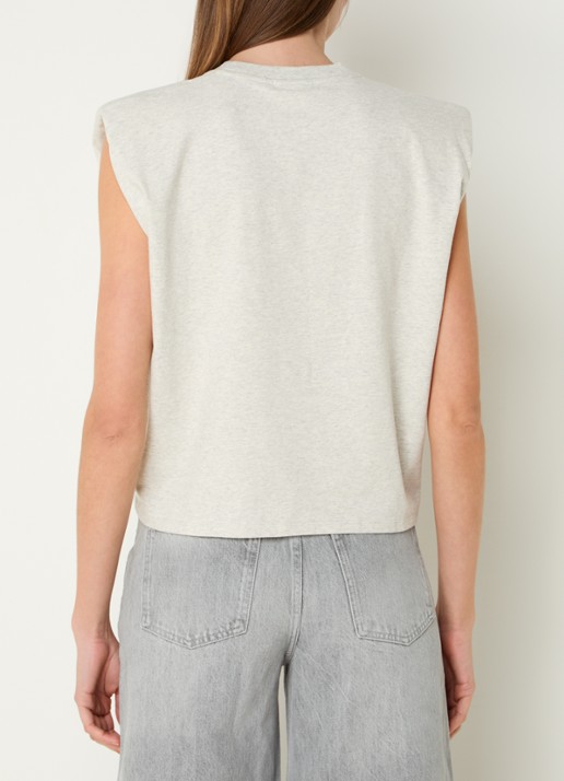 JOSH V Sue T-shirt met schoudervulling en logo - achterkant 4 grijs